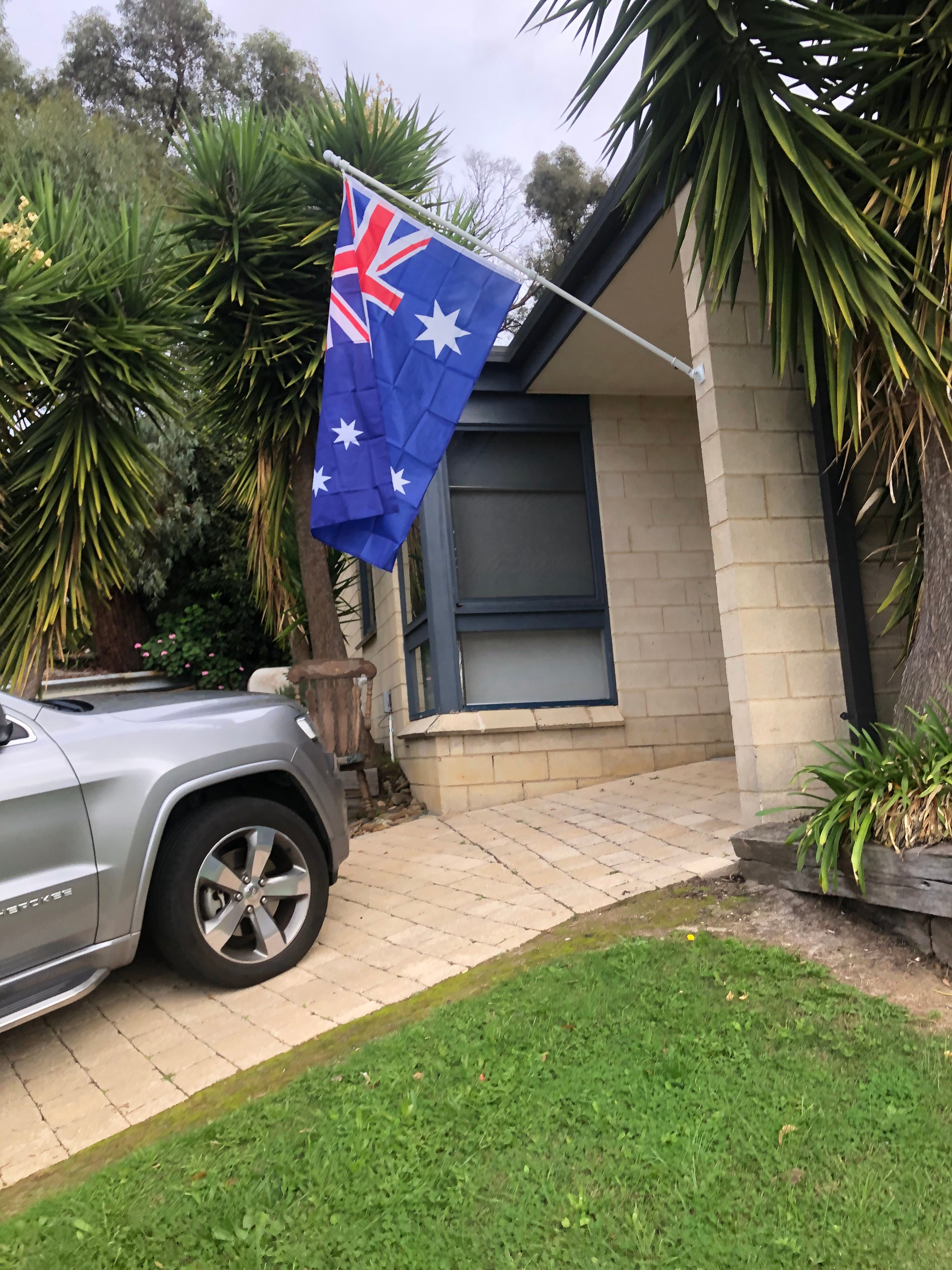 Australian flag and pole